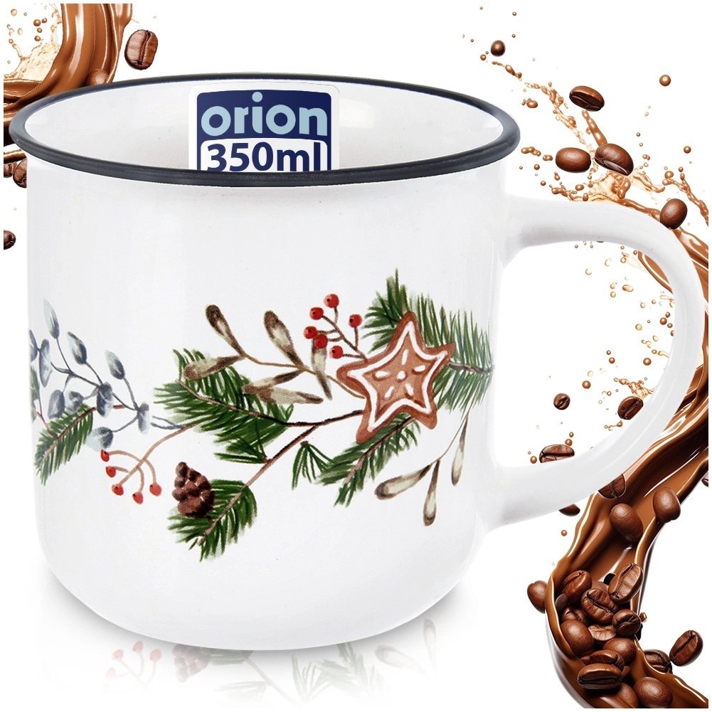Kubek Ceramiczny 330 ml ORION Gałązki Iglaste Gwiazdka Prezent - obrazek 5