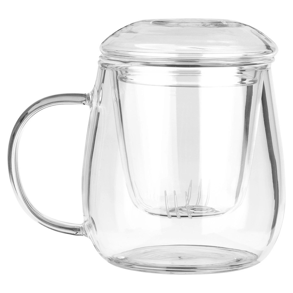 Kubek Duży Zaparzaczem i Pokrywką Szklany Solidny ORION 400 ml - obrazek 3