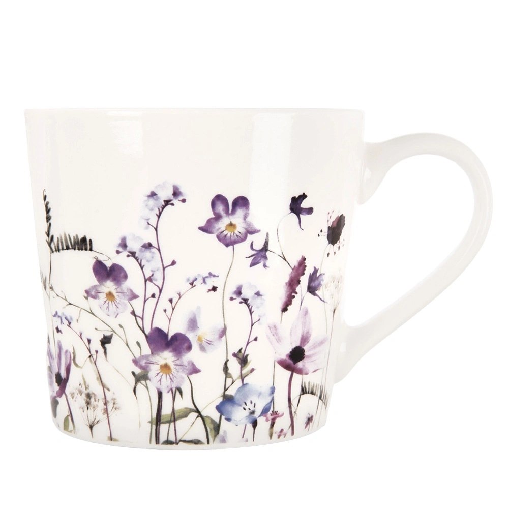 Kubek Porcelanowy Duży 430 ml Louka Kwiatowy Dekor do Herbaty - obrazek 3