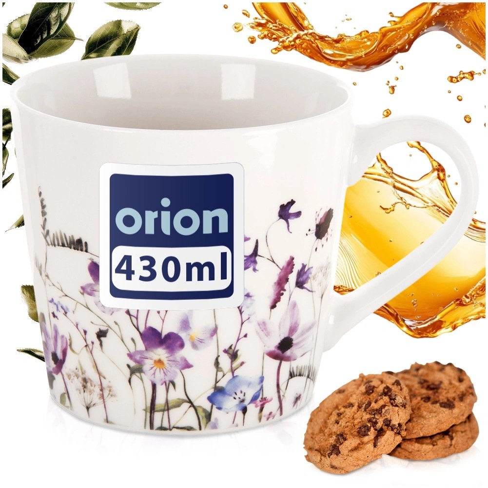 Kubek Porcelanowy Duży 430 ml Louka Kwiatowy Dekor do Herbaty - obrazek 5
