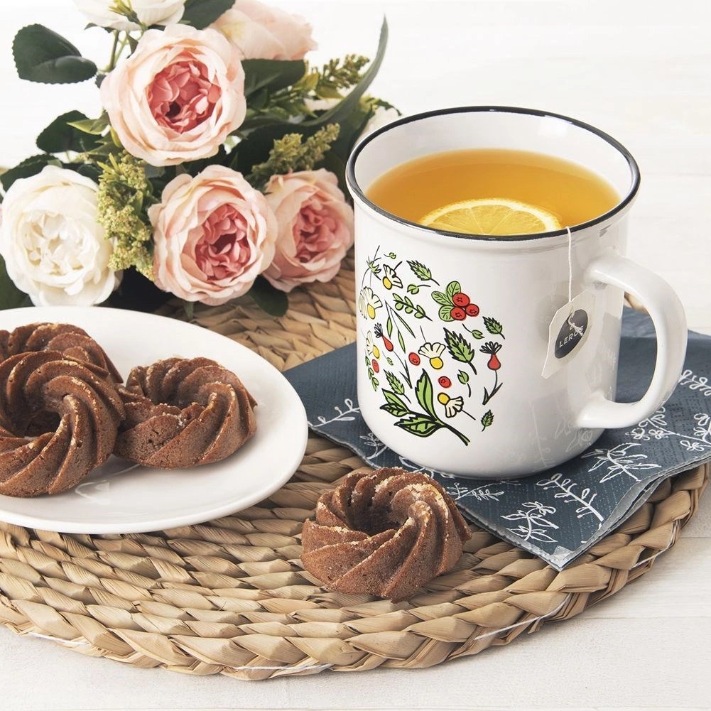 Kubek Ceramiczny na Kawę Herbatę Kakao Duży Kwiaty Prezent ORION 700 ml - obrazek 2