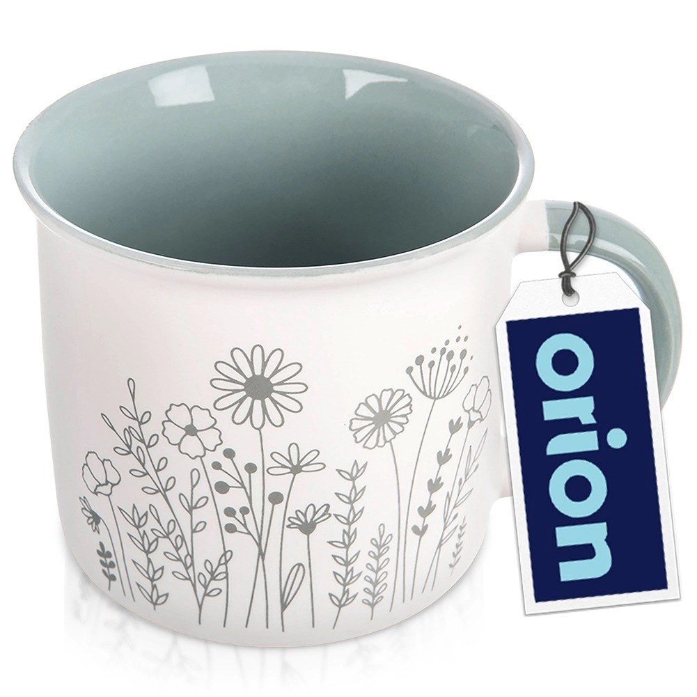 Kubek Porcelanowy 400 ml ORION Kwiaty Biały Solidny do Zmywarki - obrazek 4