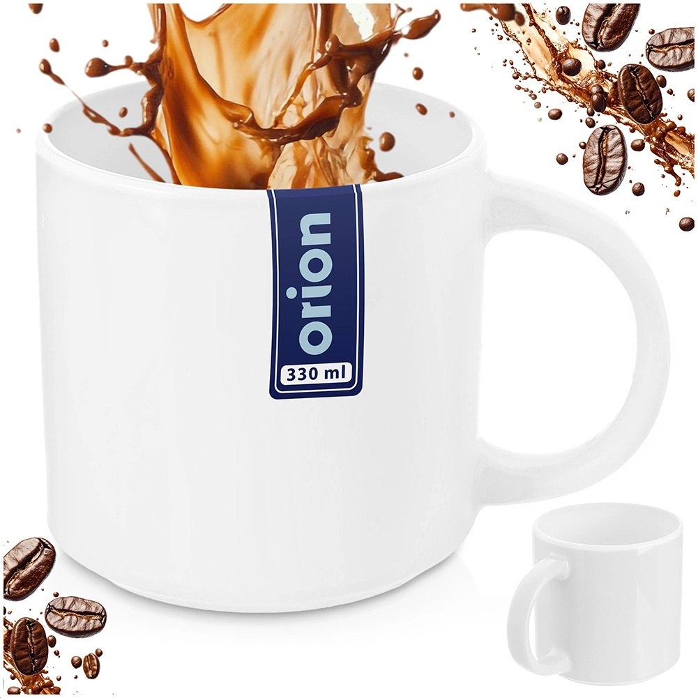 Kubek porcelanowy biały MONA 330 ml - obrazek 4