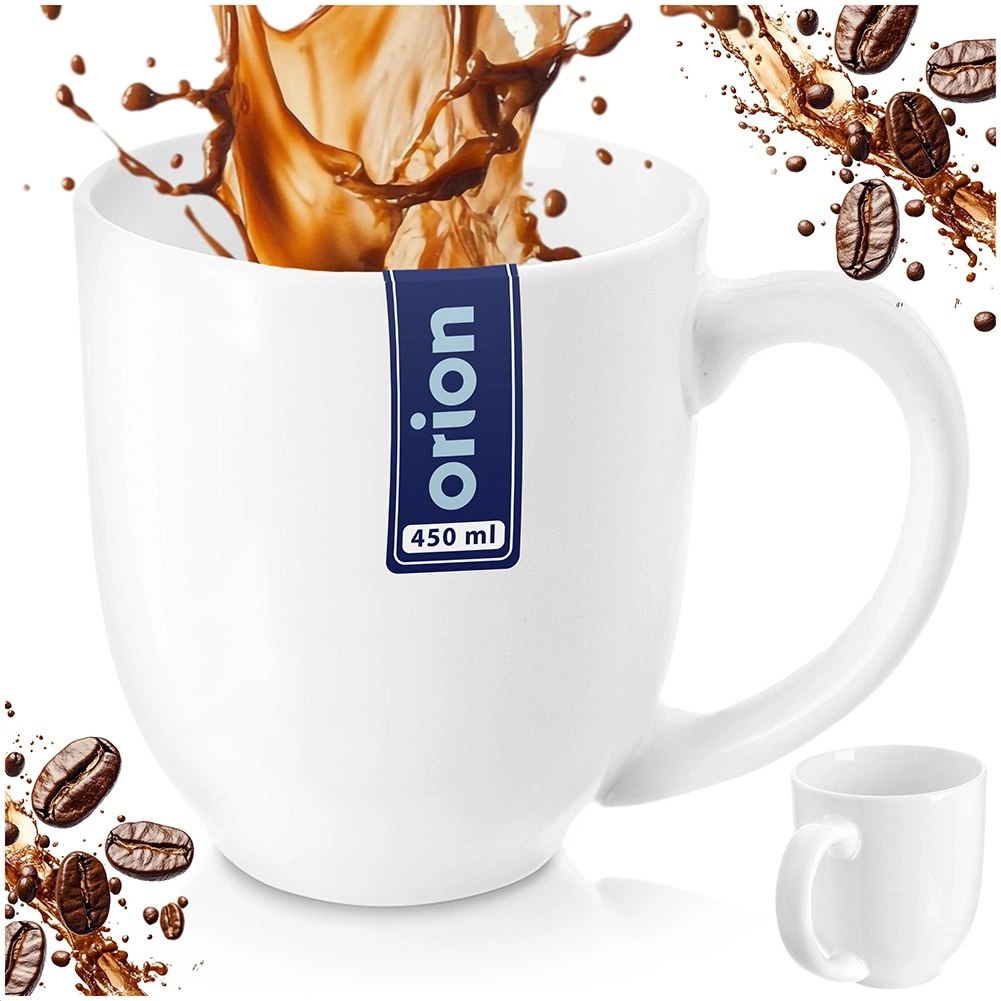 Kubek Porcelanowy 450 ml ORION Mona Biały Pojemny Klasyczny do Zmywarki - obrazek 4