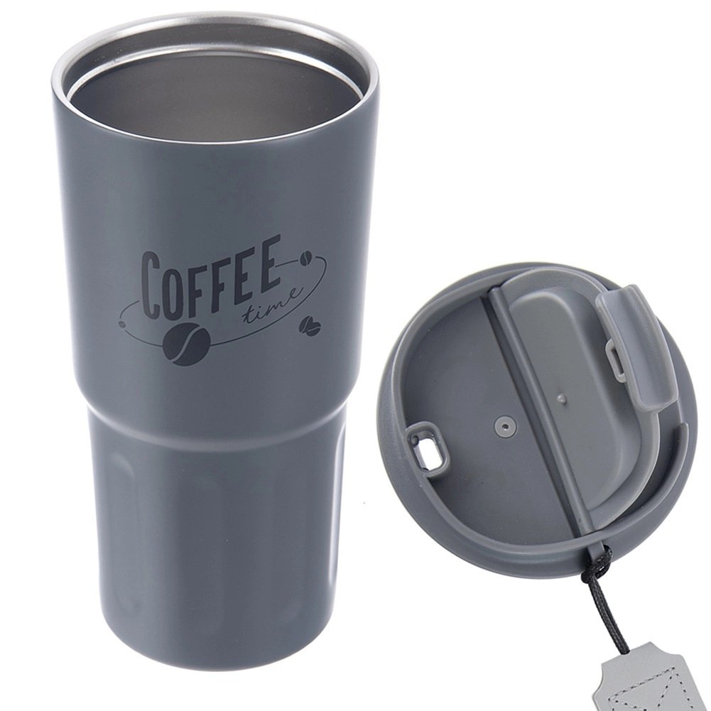 Kubek Termiczny 590 ml ORION TERMO Szary Coffee Time z Uchem Szczelny - obrazek 4
