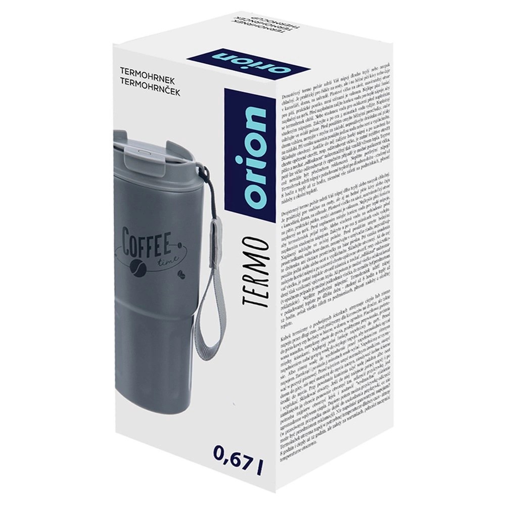 Kubek Termiczny 590 ml ORION TERMO Szary Coffee Time z Uchem Szczelny - obrazek 6