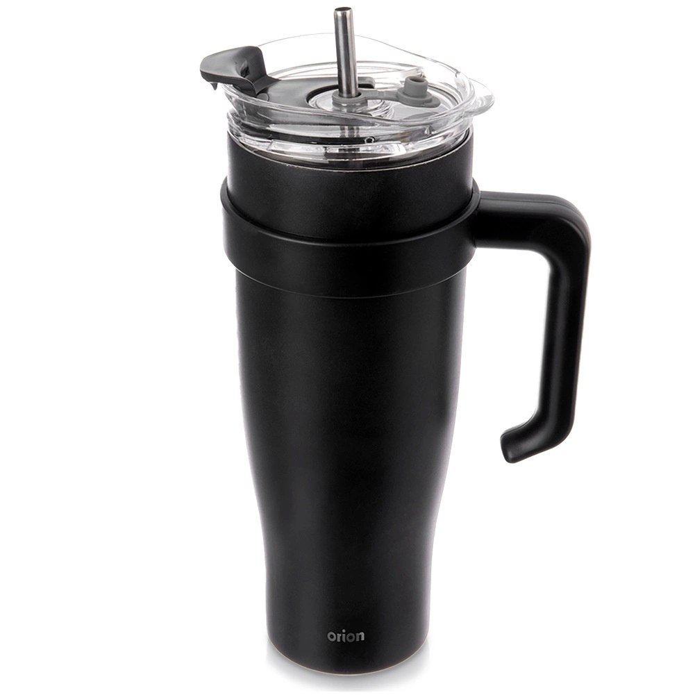 Kubek termiczny stalowy czarny z uchwytem TERMO 1,2 l