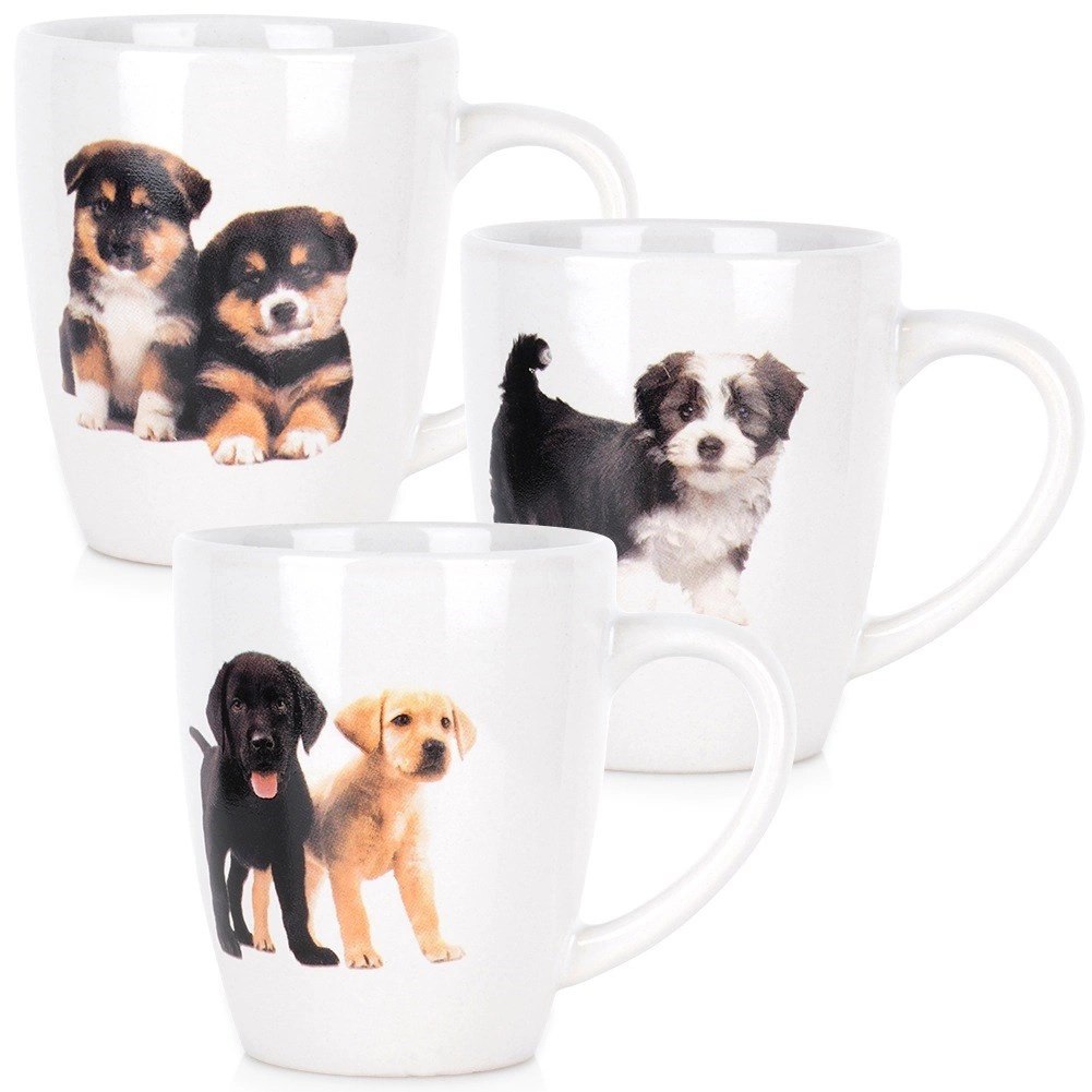Kubki Ceramiczne Psy 220 ml 3 Szt. ORION do Zmywarki i Mikrofali