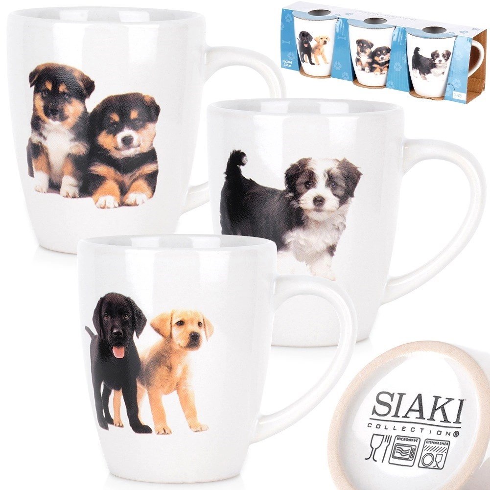 Kubki Ceramiczne Psy 220 ml 3 Szt. ORION do Zmywarki i Mikrofali - obrazek 8