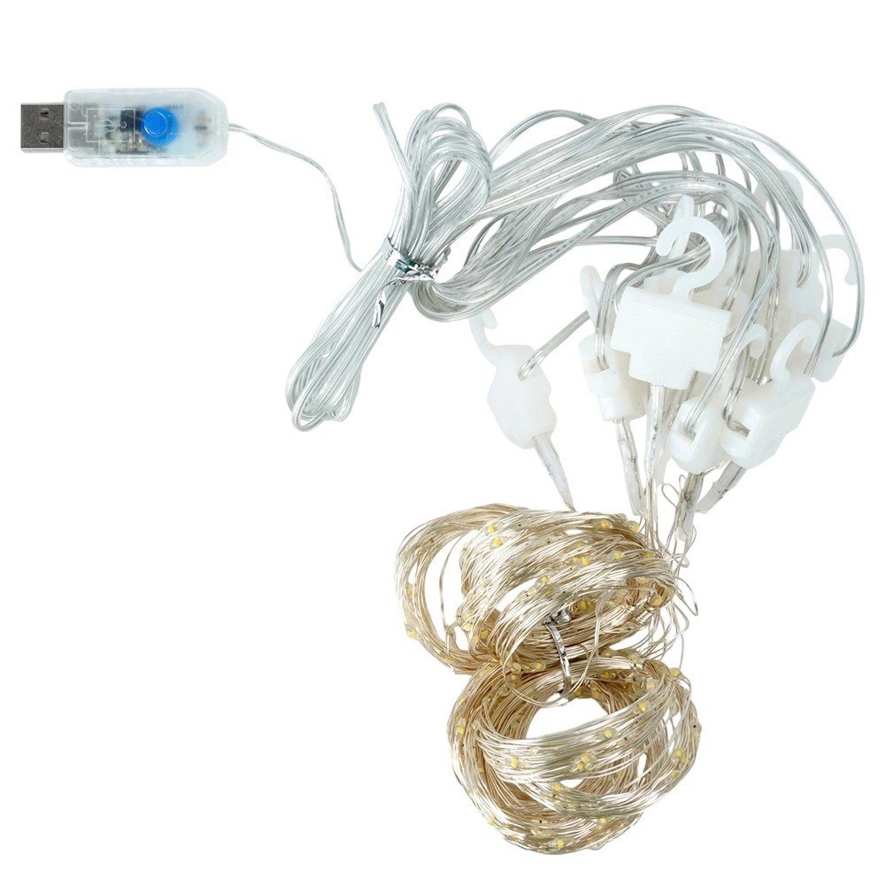 Kurtyna Świetlna 300 led 3 m ORION z Pilotem Ciepła Barwa usb - obrazek 8