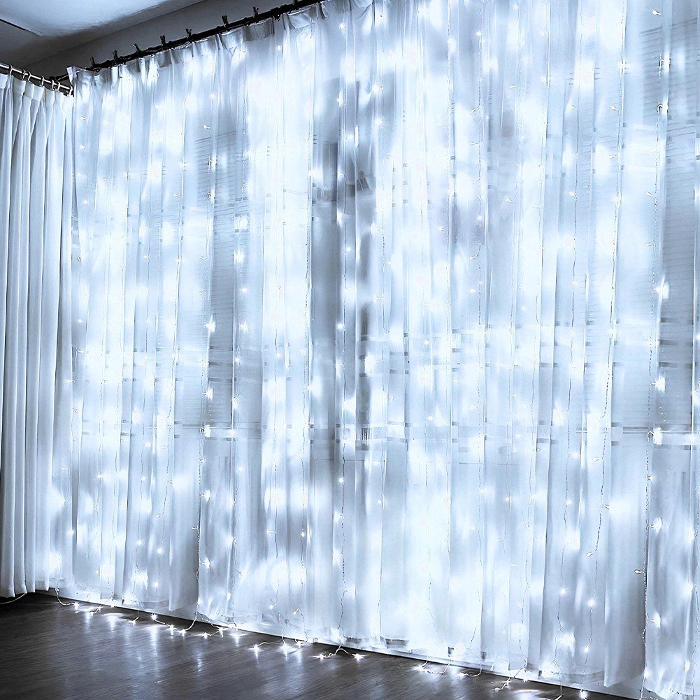 Kurtyna Świetlna 300 led 3 m ORION z Pilotem Zimna Barwa usb - obrazek 2