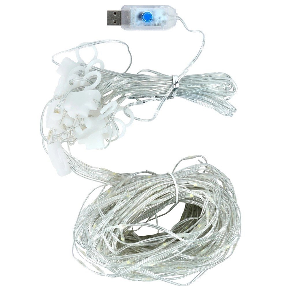 Kurtyna Świetlna 300 led 3 m ORION z Pilotem Zimna Barwa usb - obrazek 8