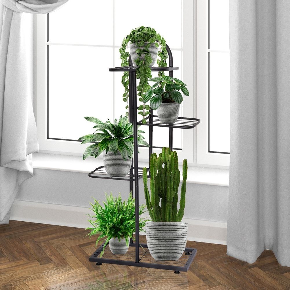 Kwietnik Stojak na Kwiaty 4-Poziomowy Kaskada Metalowy Loft VILDE 80 cm - obrazek 2