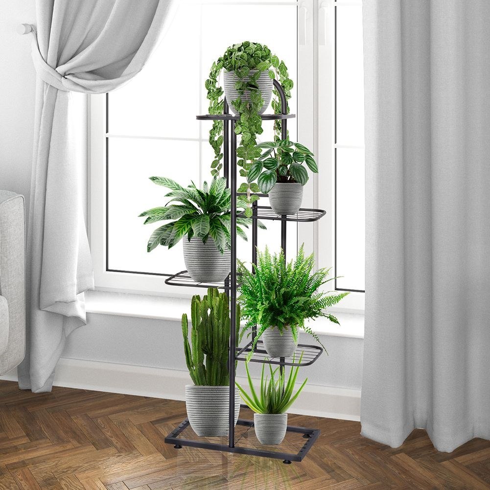 Kwietnik Stojak na Kwiaty 5-Poziomowy Kaskada Metalowy Loft VILDE 96 cm - obrazek 2
