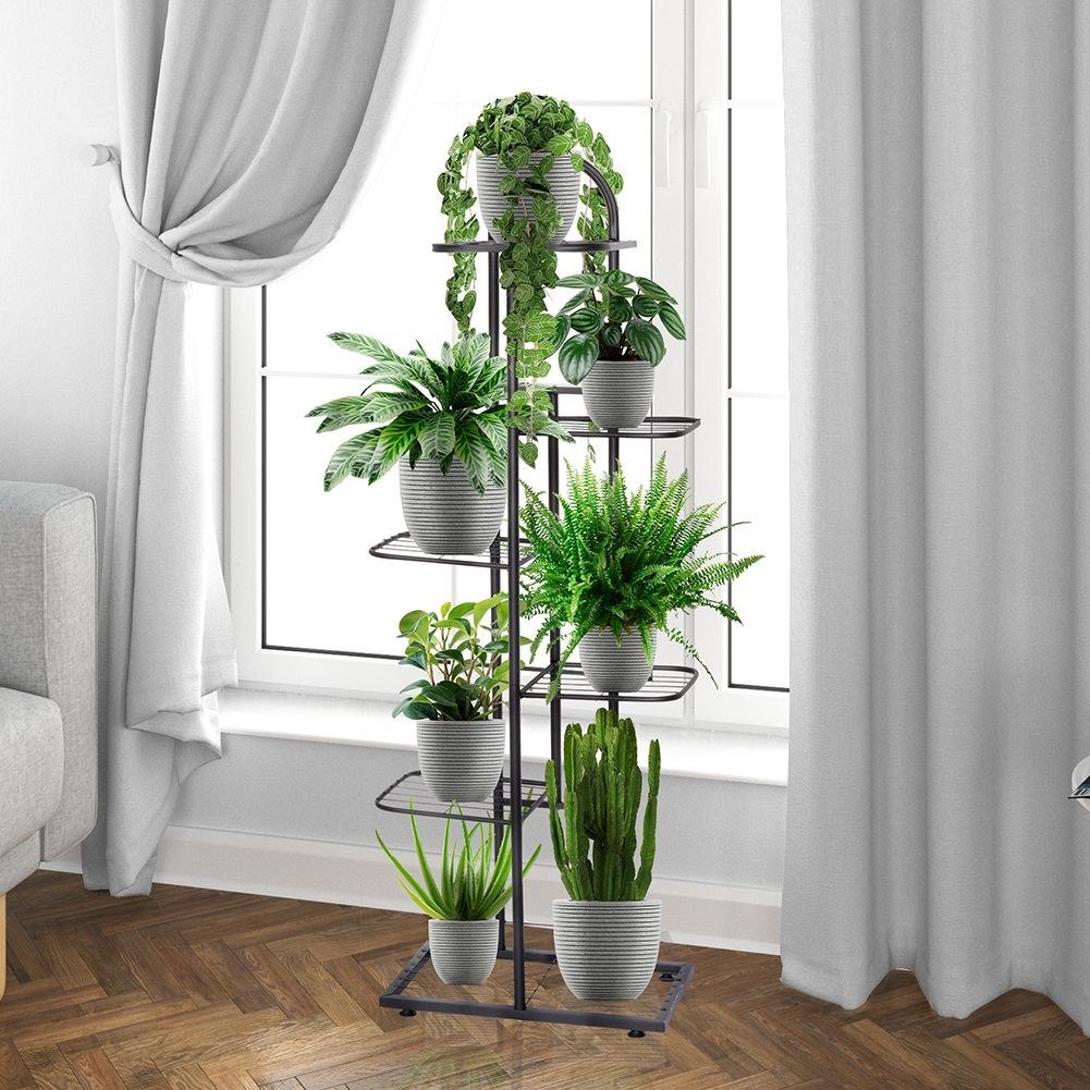 Kwietnik Stojak na Kwiaty 6-Poziomowy Kaskada Metalowy Loft VILDE 106 cm - obrazek 2