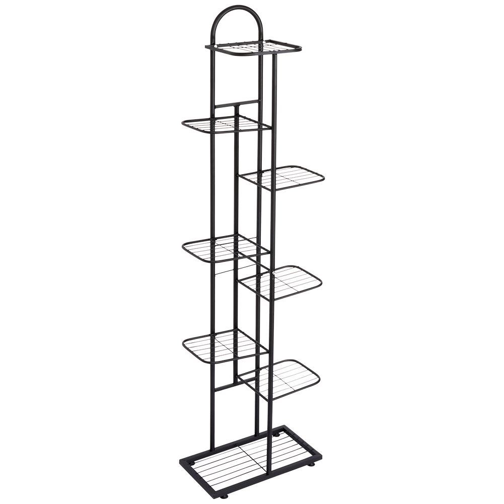 Kwietnik Stojak Kaskada Metalowy Czarny 8-poziomowy VILDE 142 cm - obrazek 3
