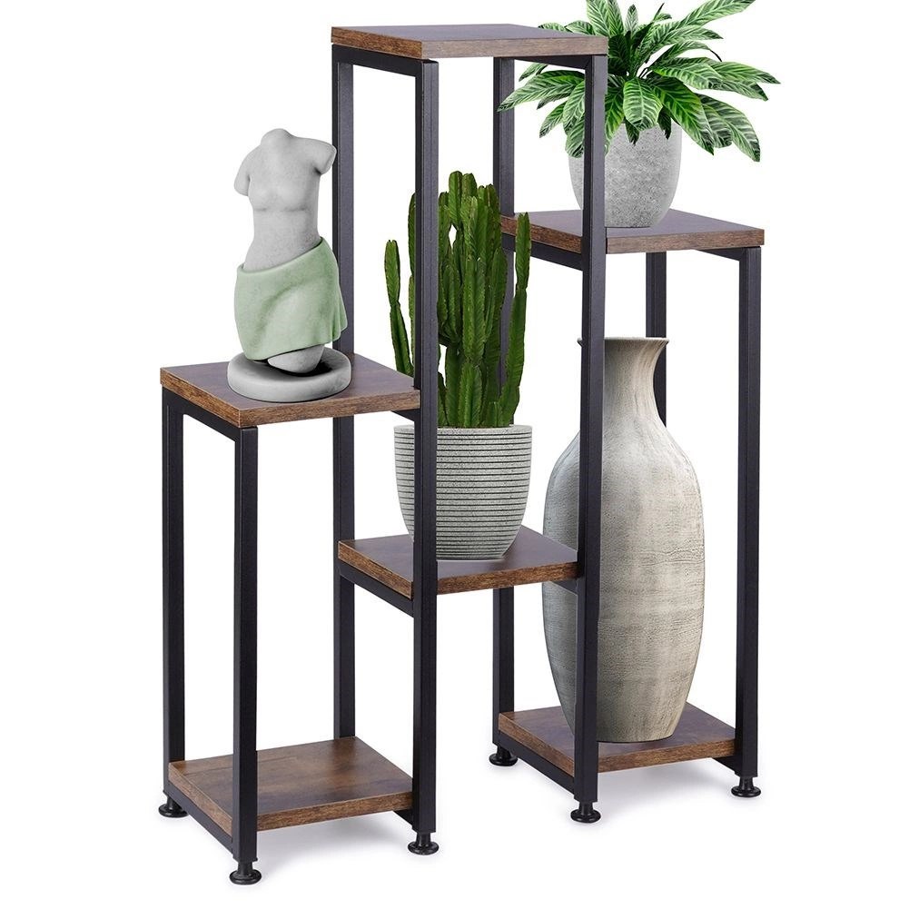 Kwietnik Stojak na Kwiaty 6-Poziomowy Kaskada Metalowy Loft VILDE 70 cm
