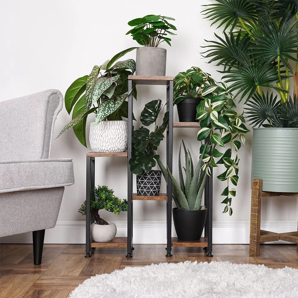 Kwietnik Stojak na Kwiaty 6-Poziomowy Kaskada Metalowy Loft VILDE 70 cm - obrazek 5