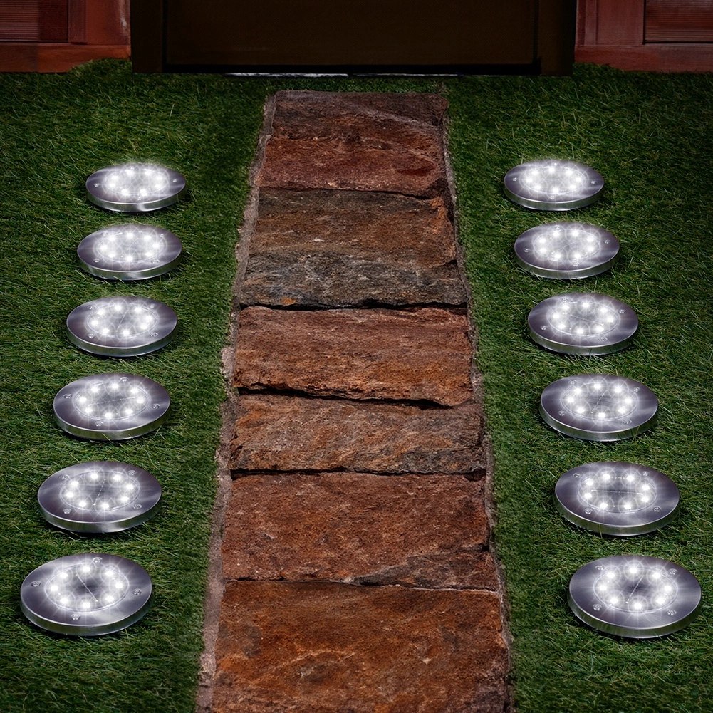 Lampki Ogrodowe Solarne LED Stalowe Wbijane VILDE 11,5 cm 12 szt. - obrazek 8