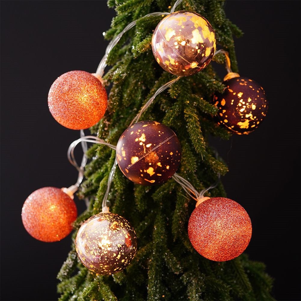 Lampki Bombki Świecące 10 led Fioletowe 4 cm ORION na Baterie - obrazek 5