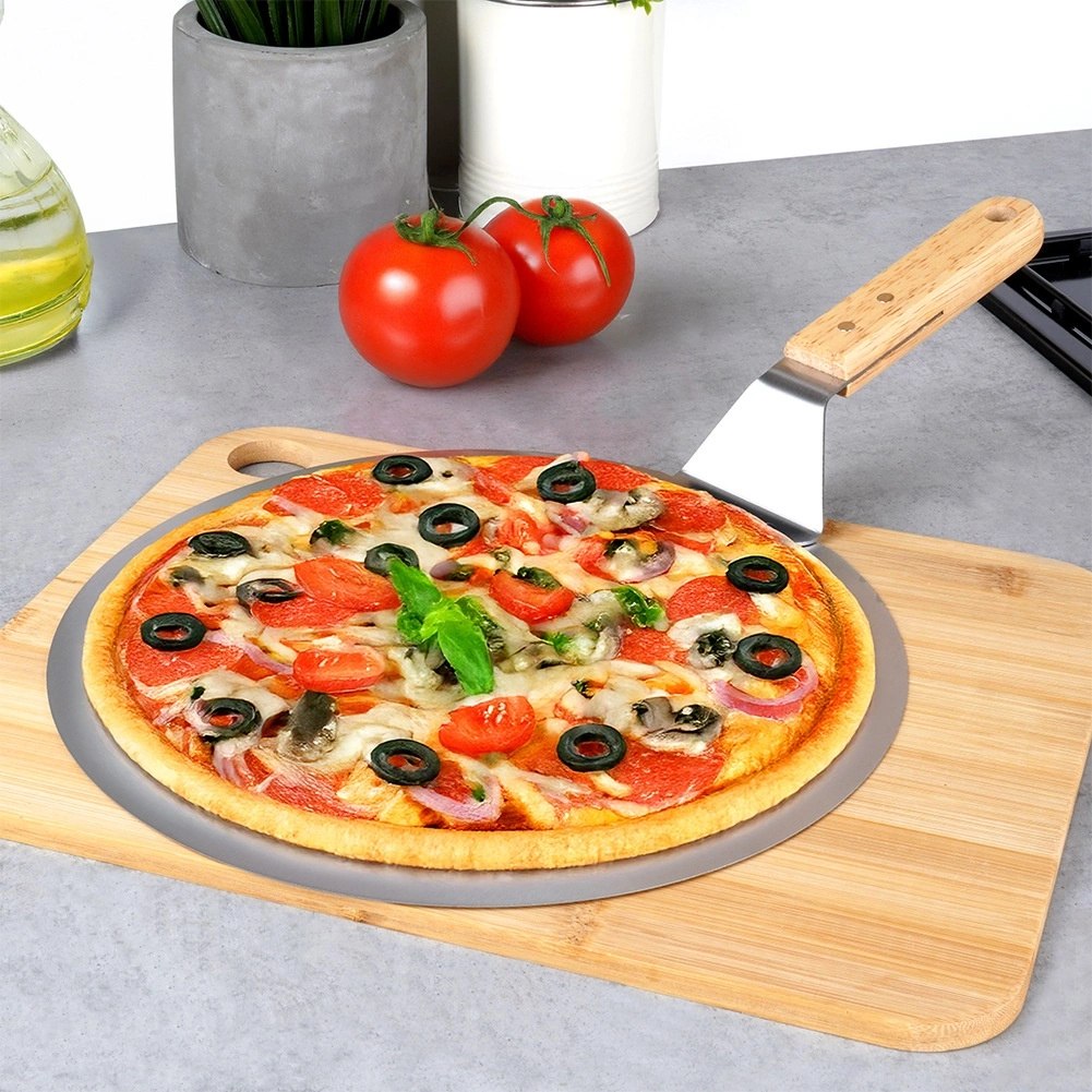 Łopata do Pizzy Stal Nierdzewna Okrągła 48,5 x 30,5 cm do Pieczenia VILDE - obrazek 5