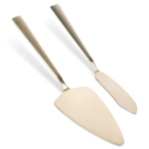 Łopatka i Nóż do Ciasta Stal Nierdzewna Złota 2 Sztuki EXCELLENT HOUSEWARE