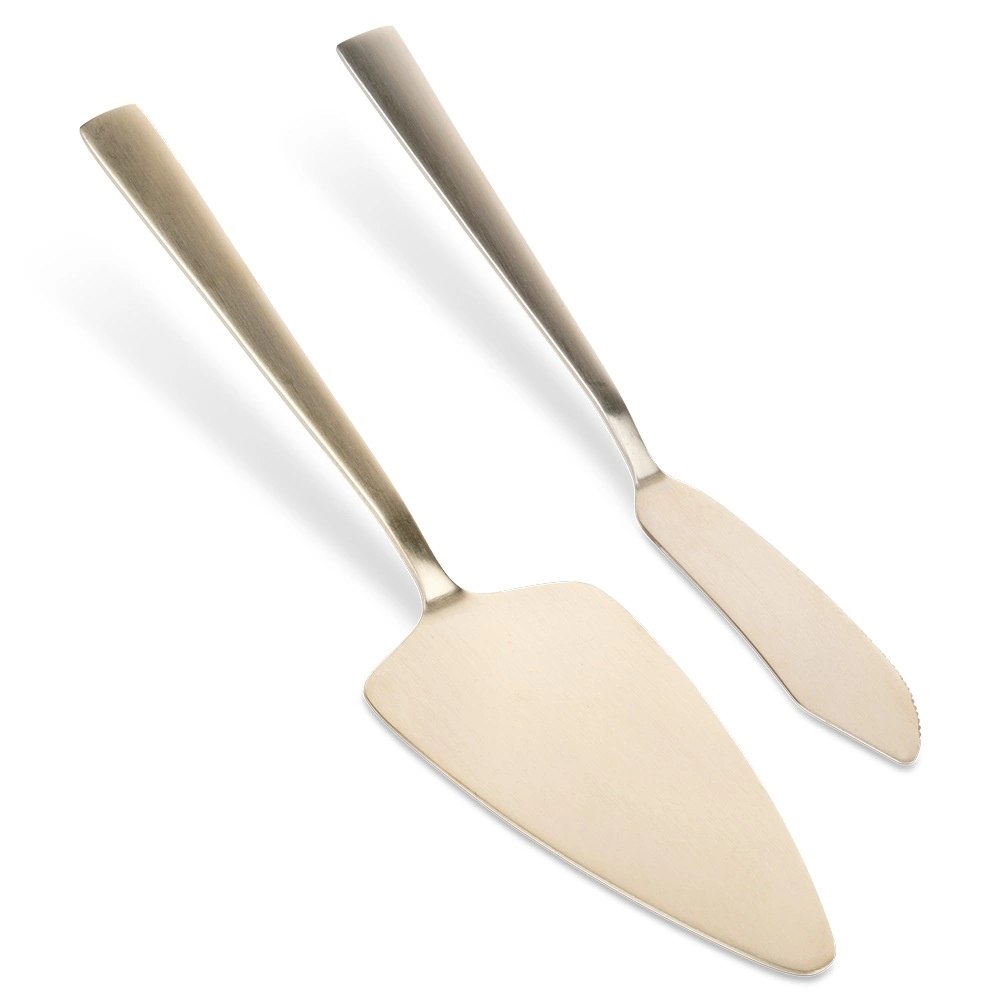 Łopatka i Nóż do Ciasta Stal Nierdzewna Złota 2 Sztuki EXCELLENT HOUSEWARE