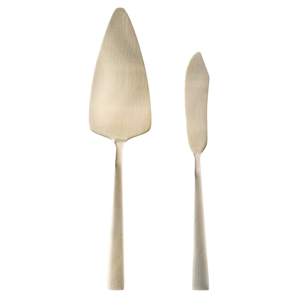 Łopatka i Nóż do Ciasta Stal Nierdzewna Złota 2 Sztuki EXCELLENT HOUSEWARE - obrazek 3