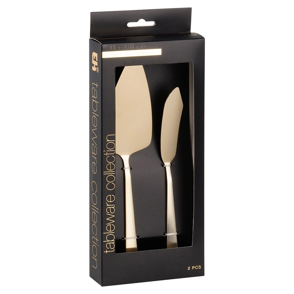 Łopatka i Nóż do Ciasta Stal Nierdzewna Złota 2 Sztuki EXCELLENT HOUSEWARE - obrazek 5