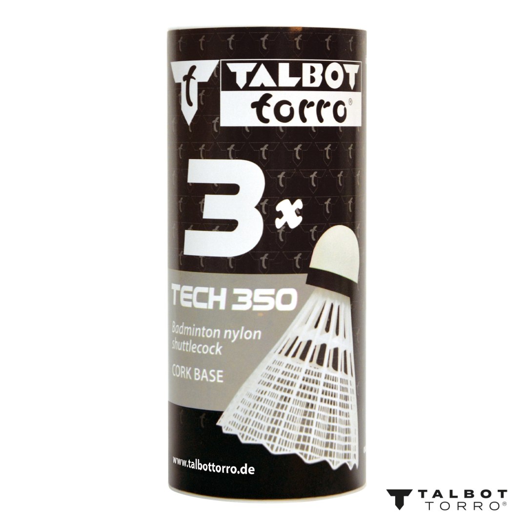 Lotki Do Badmintona Talbot Torro Tech 350 Medium 3 Szt Białe Puszka - obrazek 3