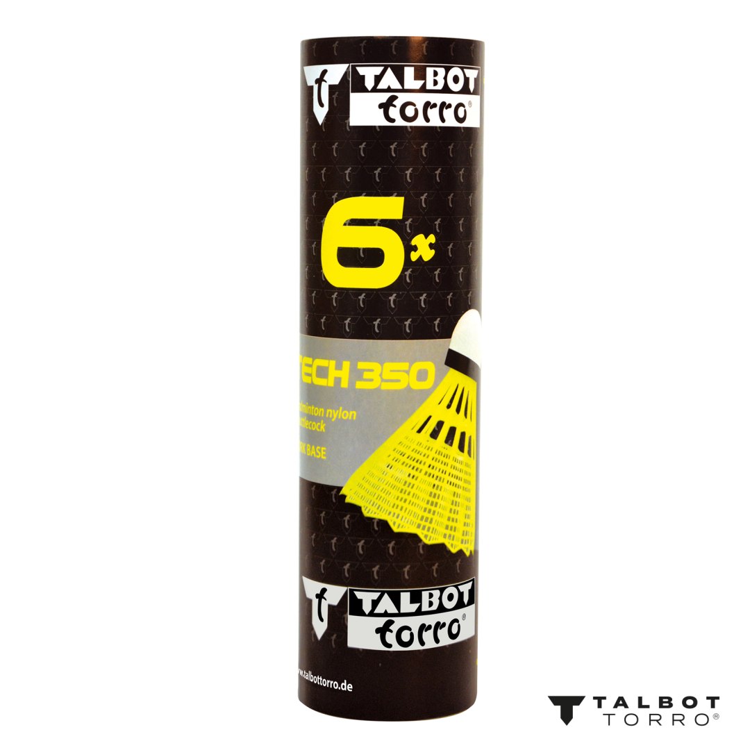 Lotki do Badmintona Nylonowe Żółte Wytrzymałe TALBOT TORRO MEDIUM 6 szt. - obrazek 3