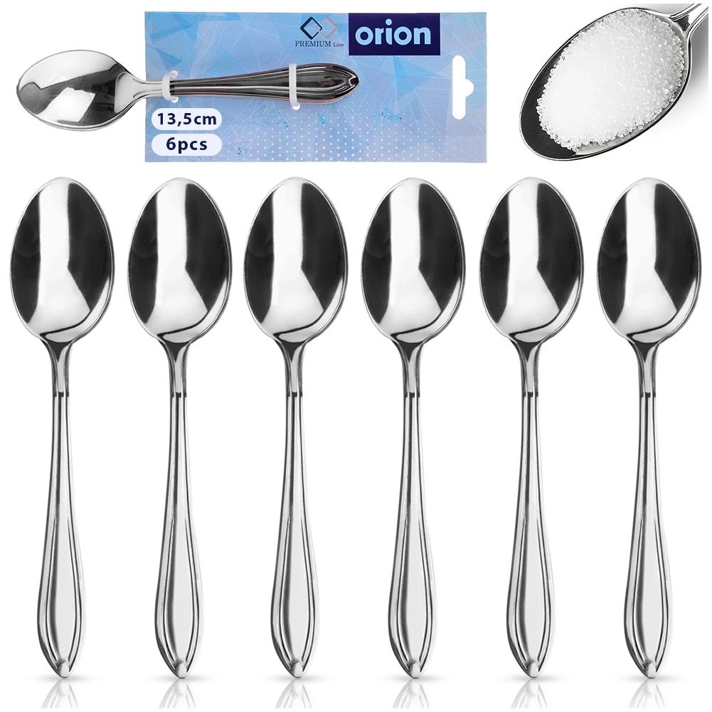 Łyżeczki do Herbaty Stal Nierdzewna CONIC 6 Sztuk 13,5 cm ORION - obrazek 3