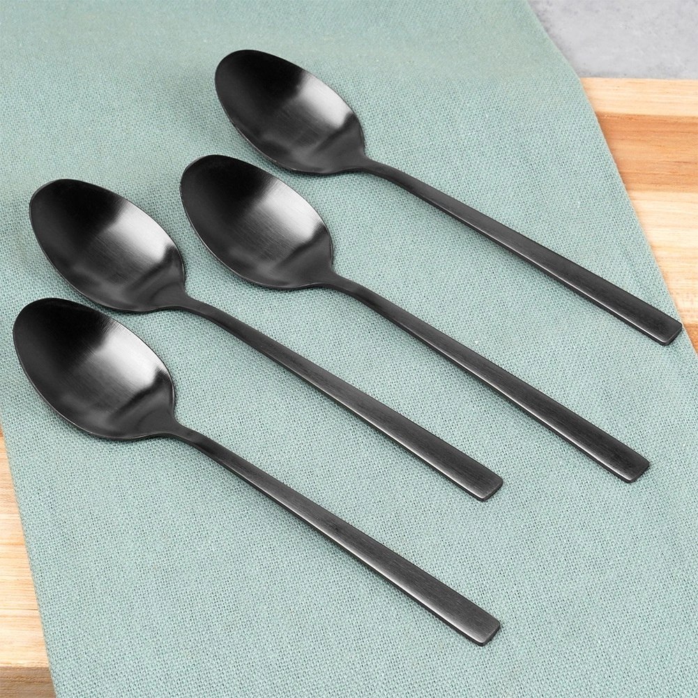 Łyżeczki do Herbaty Stal Nierdzewna Czarne 4 Szt. 15 cm EXCELLENT HOUSEWARE - obrazek 2