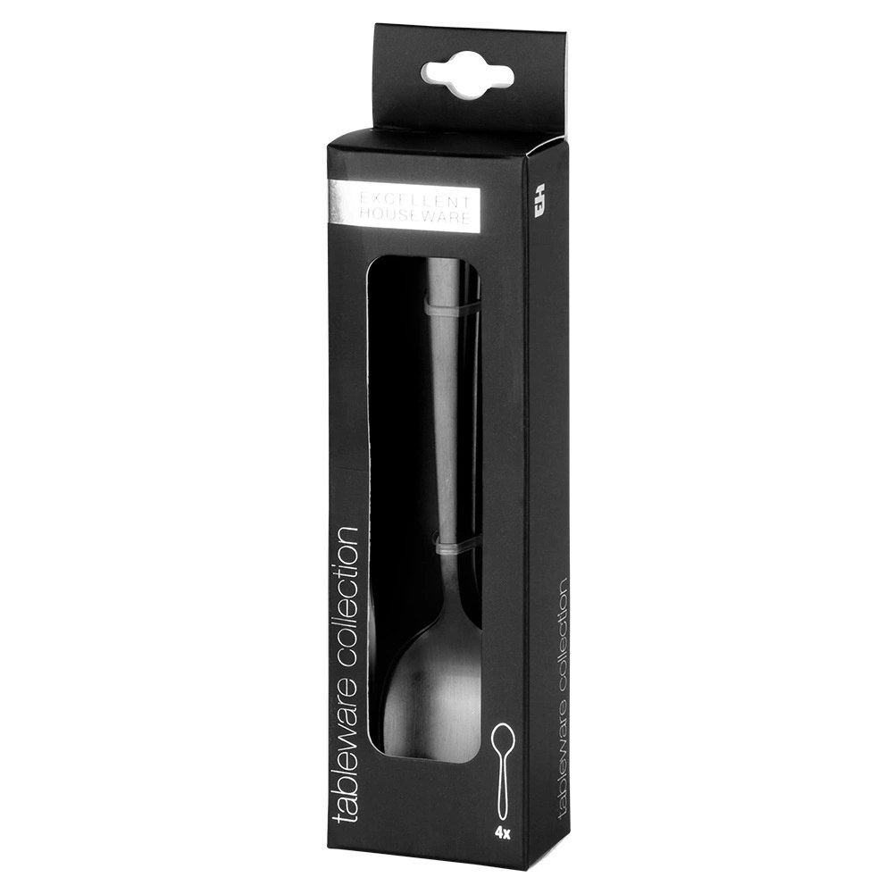 Łyżeczki do Herbaty Stal Nierdzewna Czarne 4 Szt. 15 cm EXCELLENT HOUSEWARE - obrazek 6