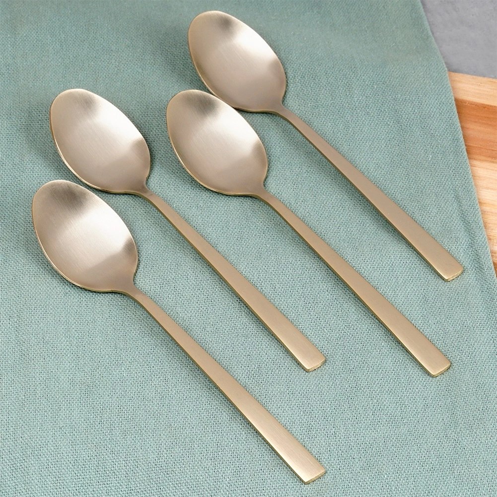 Łyżeczki do Herbaty Stal Nierdzewna Złote 4 Szt. 15 cm EXCELLENT HOUSEWARE - obrazek 2