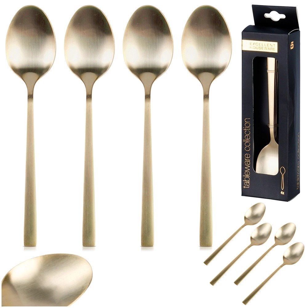 Łyżeczki do Herbaty Stal Nierdzewna Złote 4 Szt. 15 cm EXCELLENT HOUSEWARE - obrazek 7