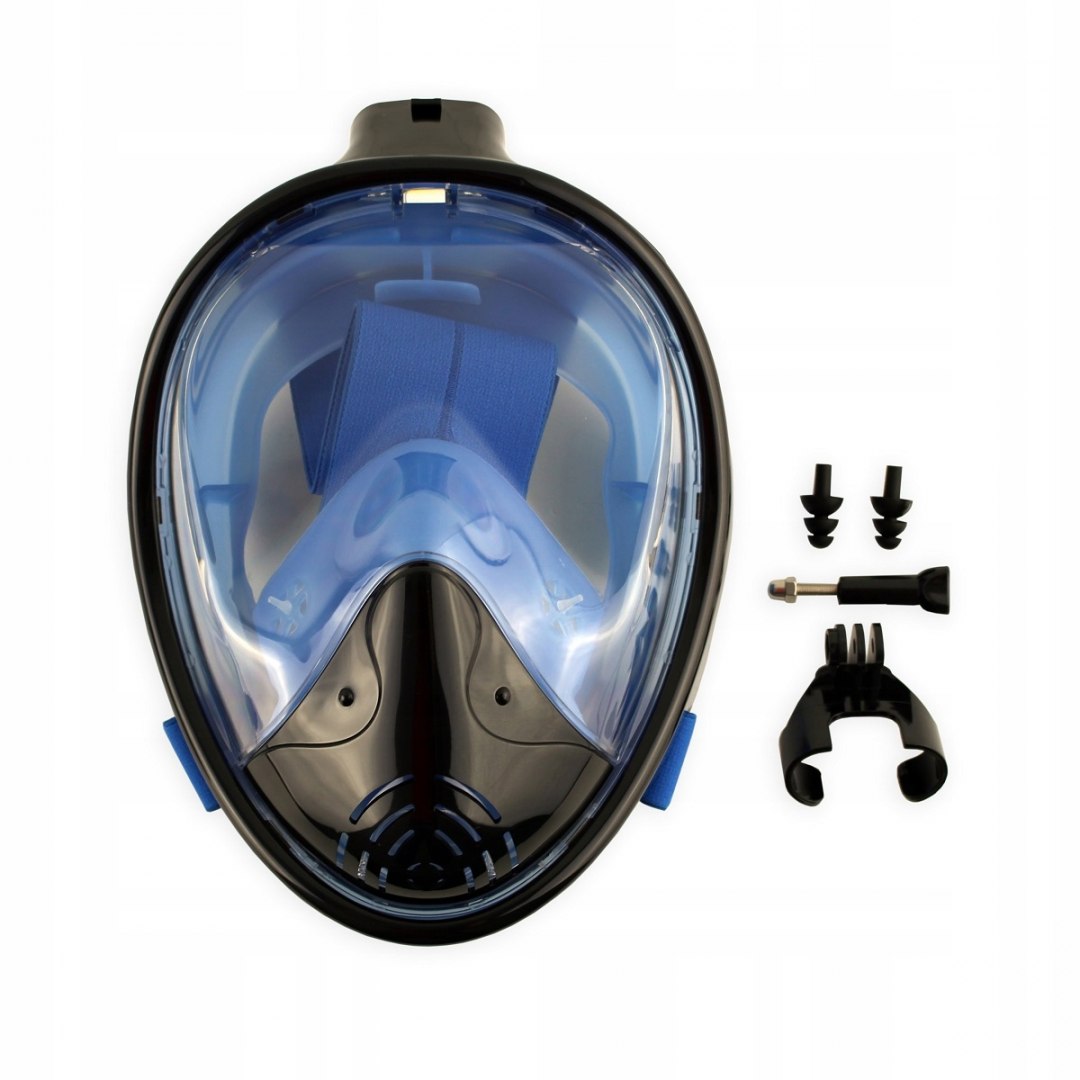 Maska do Nurkowania Snorkelingu MASTER Pełnotwarzowa L-XL Black - obrazek 2