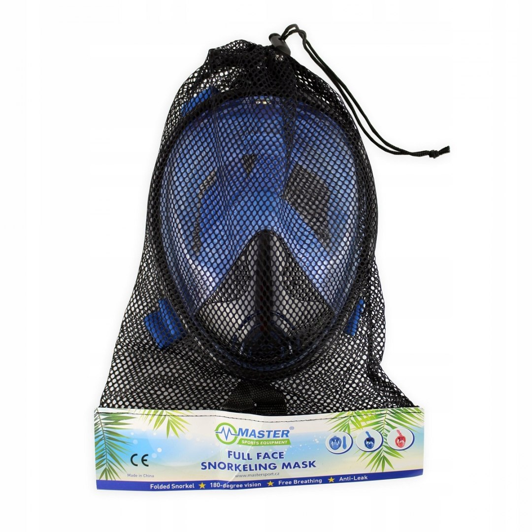 Maska do Nurkowania Snorkelingu MASTER Pełnotwarzowa L-XL Black - obrazek 6