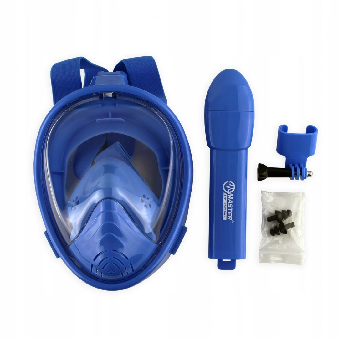 Maska do Nurkowania Snorkelingu MASTER Pełnotwarzowa XS Blue - obrazek 2