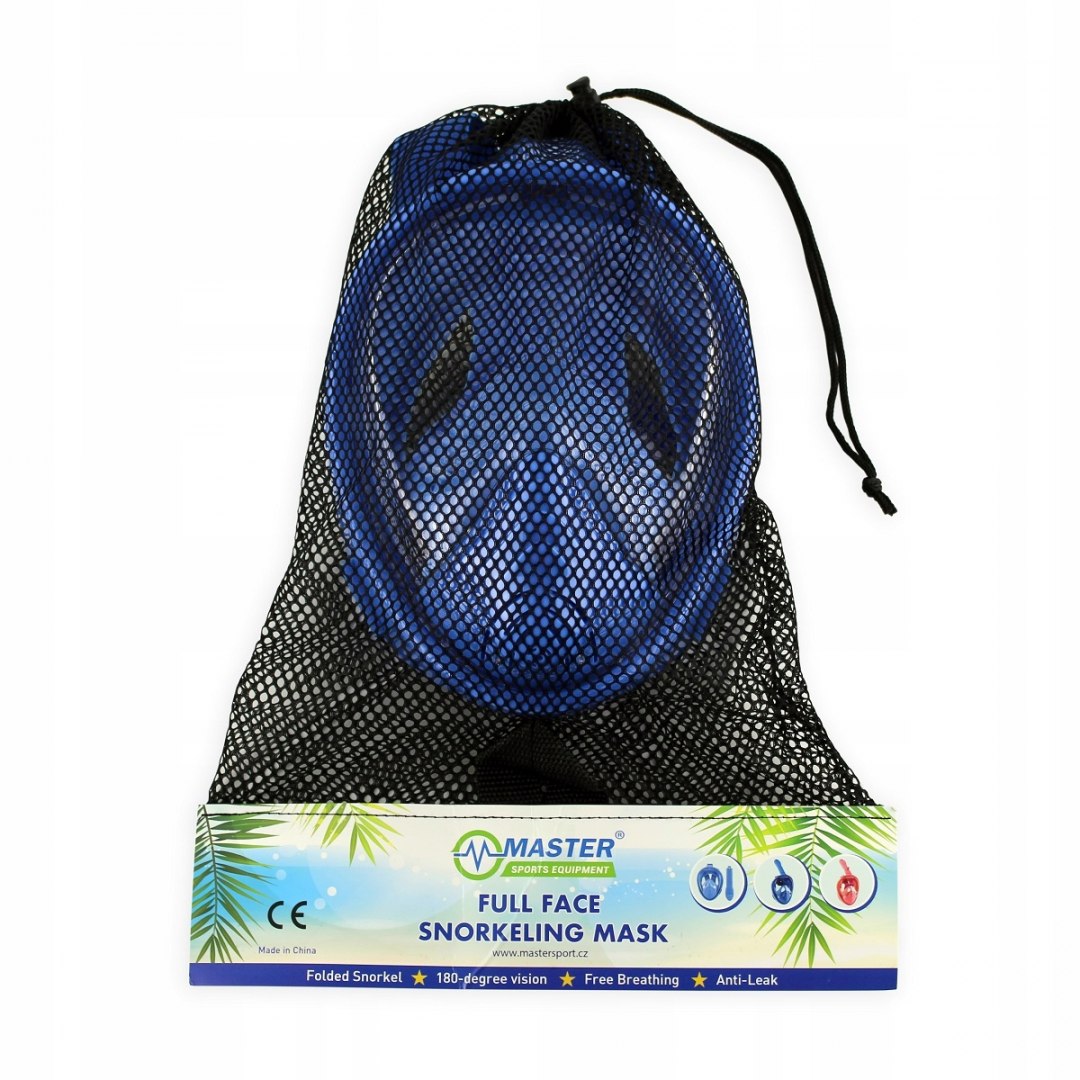 Maska do Nurkowania Snorkelingu MASTER Pełnotwarzowa XS Blue - obrazek 6