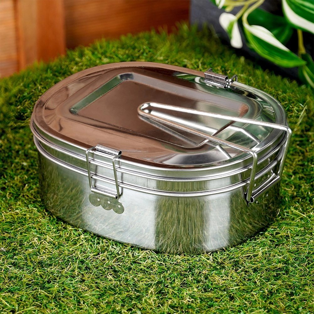 Menażka Obiadowa Stalowa Pojemnik Lunchbox 2-Poziomowa REDCLIFFS 350/900 ml - obrazek 2