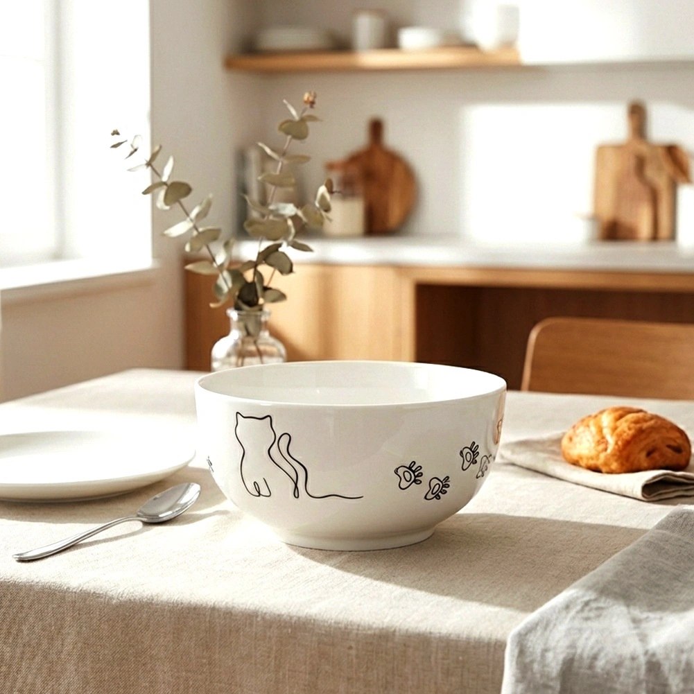 Miseczka Porcelanowa 550 ml Kotek Miska dla Dzieci na Zupę i Płatki - obrazek 2