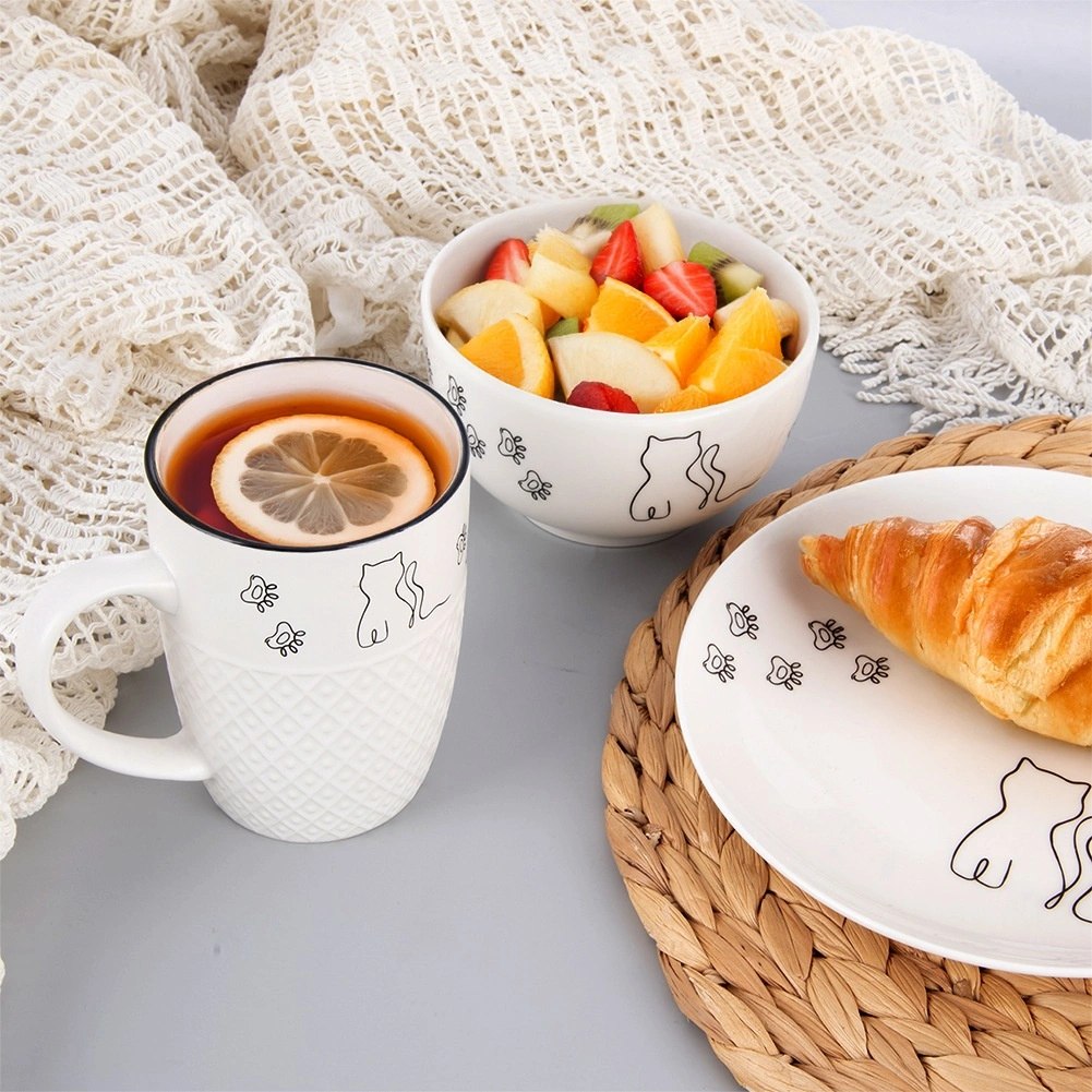 Miseczka Porcelanowa 550 ml Kotek Miska dla Dzieci na Zupę i Płatki - obrazek 4
