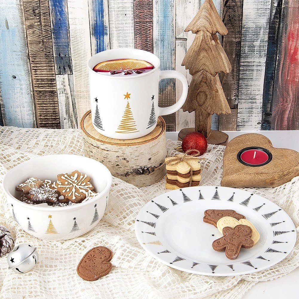 Miseczka Porcelanowa CHOINKA 13,5 cm 560 ml do Zmywarki i Mikrofali ORION - obrazek 2