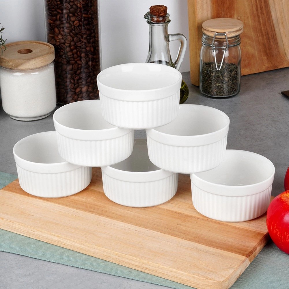 Miseczki do Zapiekania Pieczenia Ceramiczne Białe VILDE 260 ml 6 szt. - obrazek 2