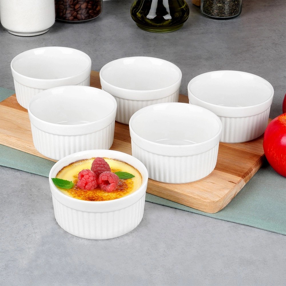 Miseczki do Zapiekania Pieczenia Ceramiczne Białe VILDE 260 ml 6 szt. - obrazek 3