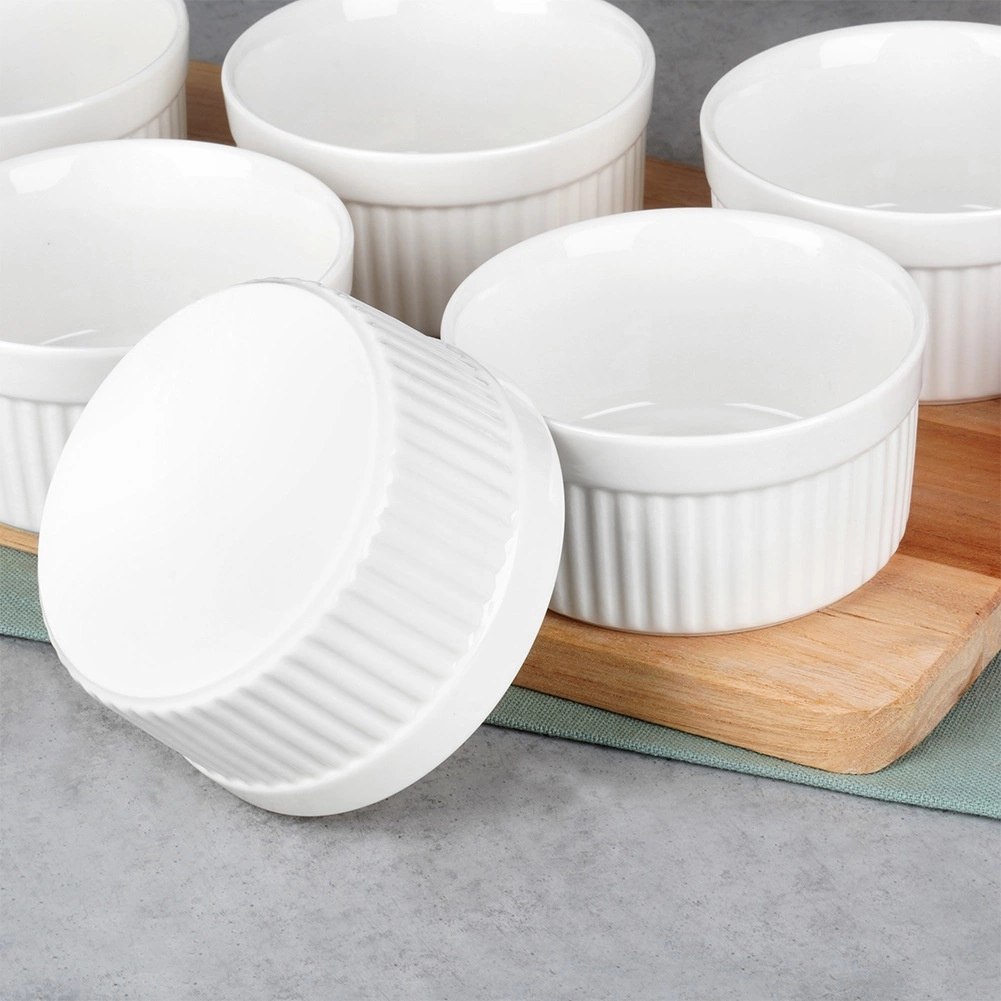 Miseczki do Zapiekania Pieczenia Ceramiczne Białe VILDE 260 ml 6 szt. - obrazek 5