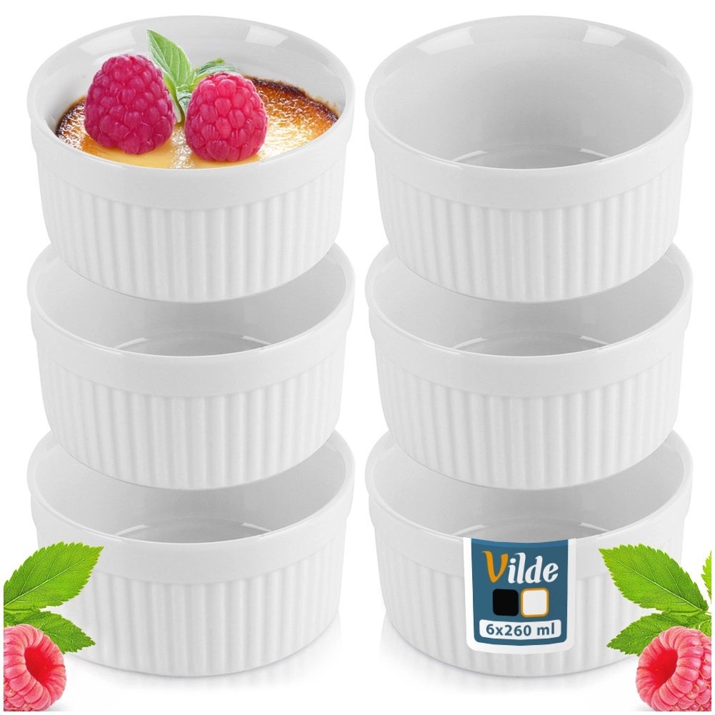 Miseczki do Zapiekania Pieczenia Ceramiczne Białe VILDE 260 ml 6 szt. - obrazek 8