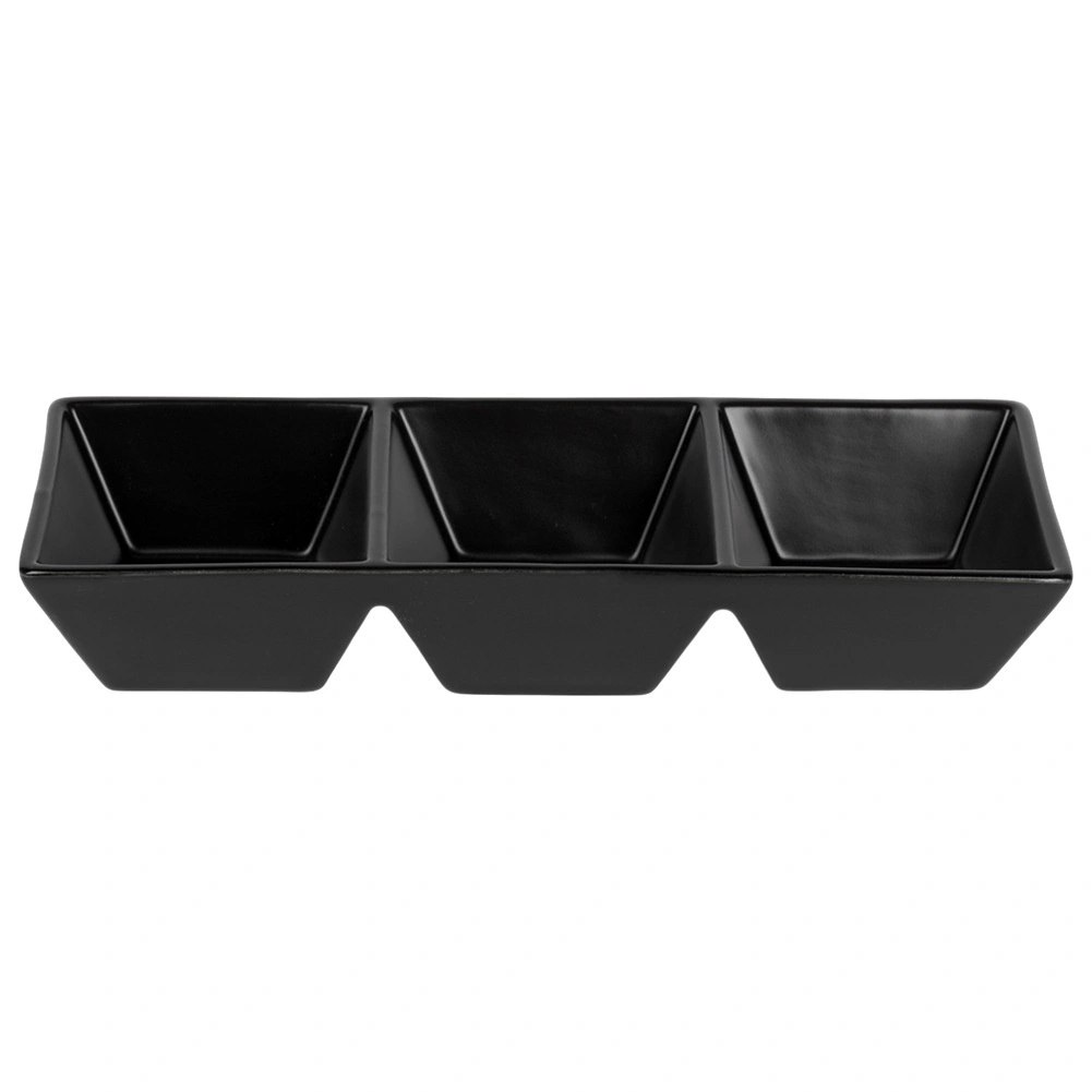 Miseczki na przekąski ceramiczne czarne potrójne 29 cm - obrazek 7