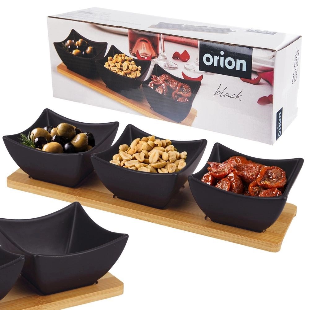 Miseczki na Przekąski Przystawki Porcelanowe Czarne ORION 31,5 cm 4 el. - obrazek 5